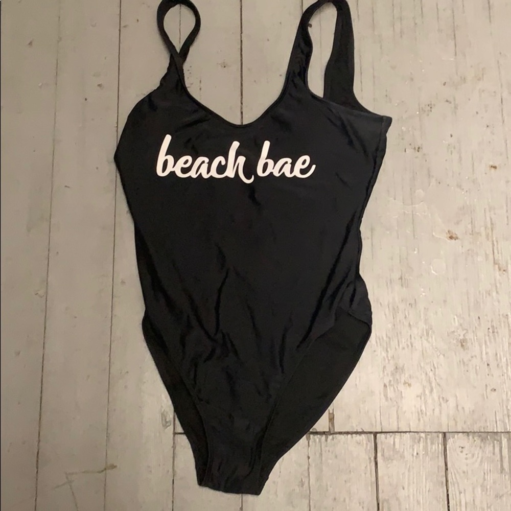 “Beach Bae” one piece bathing suit